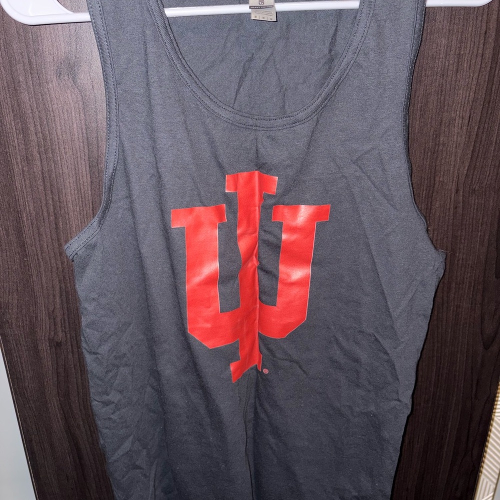 Black Tank Top with Red IU Logo